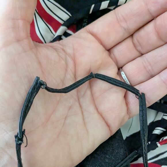 Y2K Silk Midi Dress 2 Red Black Cocktail Vintage Halter Slip Slinky Date Guest - Picture 10 of 10